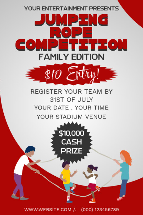 Jump Rope Event Poster Jump Rope Competition Flyers Template | PosterMyWall
