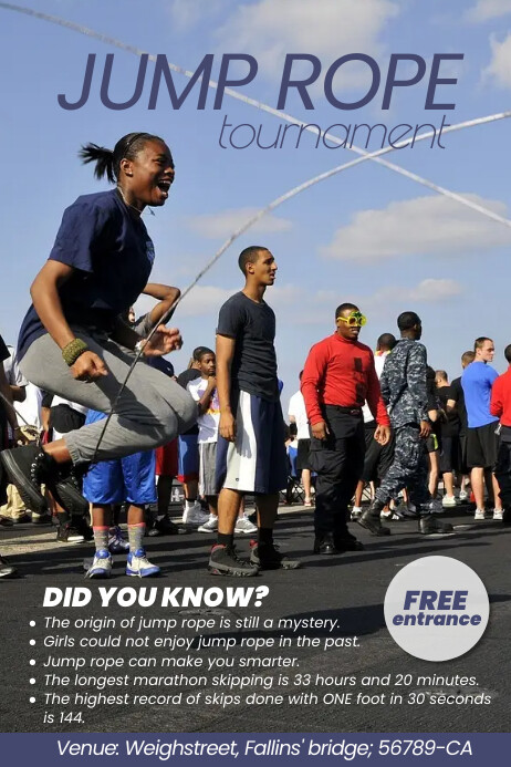 Modèle SIMPLE JUMP ROPE EVENT POSTER TEMPLATE | PosterMyWall