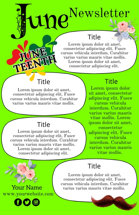 June Newsletter Examples June, Newsletter Template | PosterMyWall