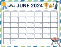 June 2024 Calendar, Flyer (format US Letter) template