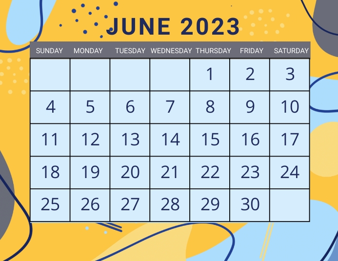 june calendar, event,schedule Flyer (US Letter) template