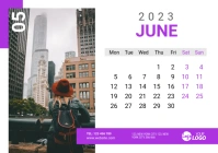 June Calendar 2023 A5 template