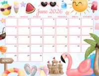 june calendar 2026 Pamflet (Letter AS) template