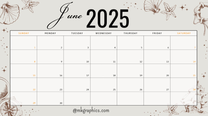 June calendar 演示(16:9) template