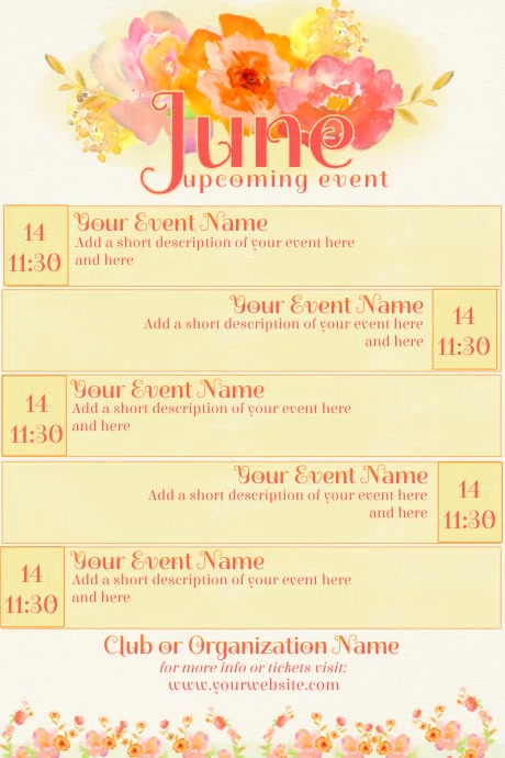 June Day Web Design Examples June Calendar Template | PosterMyWall