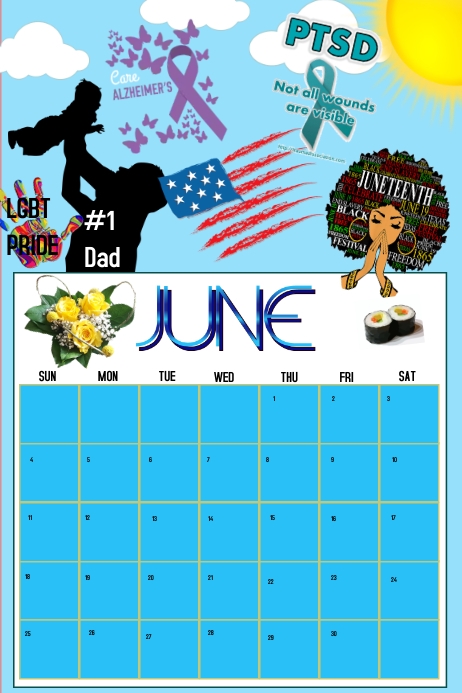 JUNE CALENDAR Template PosterMyWall