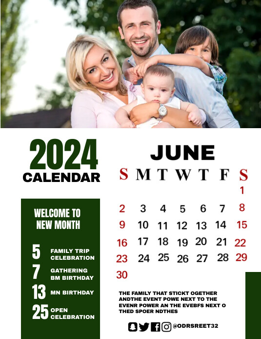 Plantilla de june calender | PosterMyWall