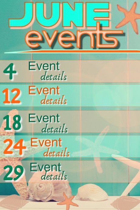 June Event Calendar Template | PosterMyWall