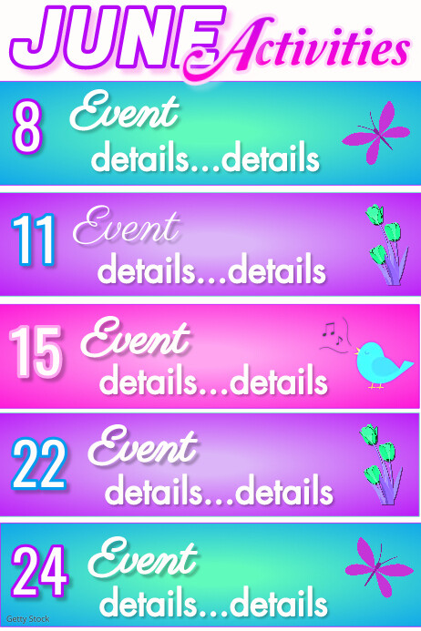June Events Calendar Poste Template | PosterMyWall