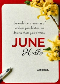 June Inspiration Poster A6 template
