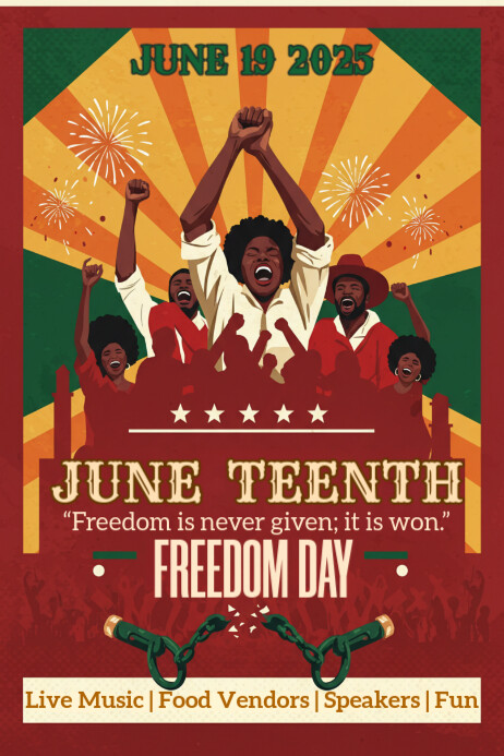 June Teenth Freedom Day โปสเตอร์ template
