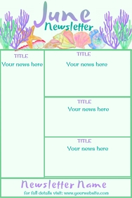 June Tropical Newsletter Template Postermywall