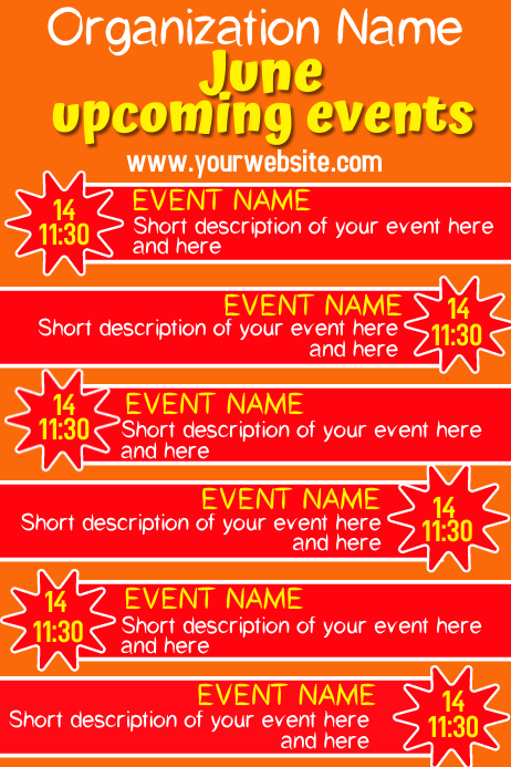 June Upcoming Events Calendar Template PosterMyWall June Upcoming Events Calendar Template PosterMyWall