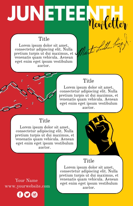 Juneteenth, Newsletter 小报 template