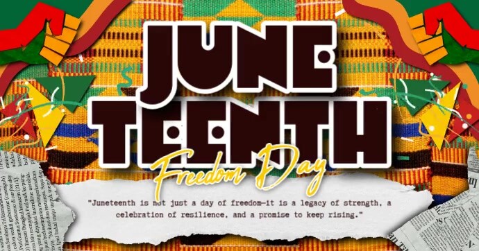 Juneteenth Banner Isithombe Esabiwe ku-Facebook template