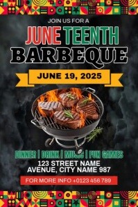 Juneteenth Barbeque Ads Póster template