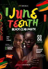 Juneteenth Block Club Party A4 template