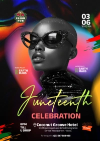 Juneteenth Celebration Party Design Poster A4 template