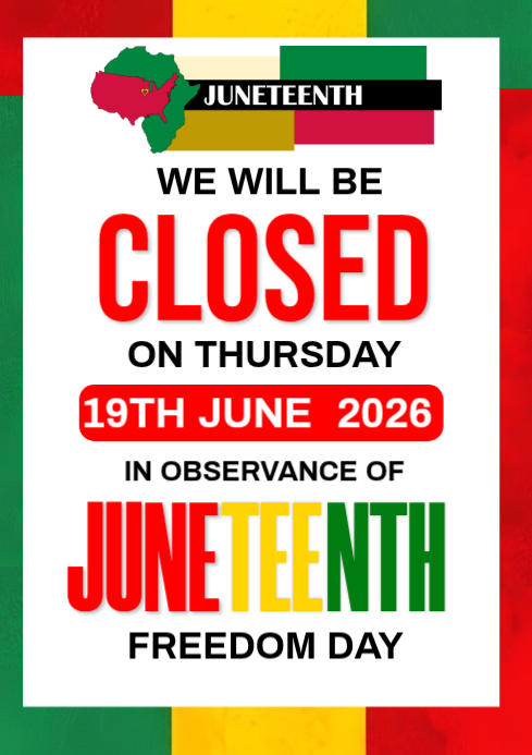 Juneteenth Closure Announcement Template | PosterMyWall