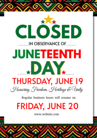 Juneteenth Closure Announcement Template | PosterMyWall