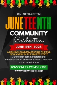 Juneteenth Community Celebration Poster template
