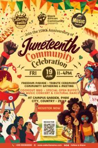 Juneteenth Community Celebration Template Affiche