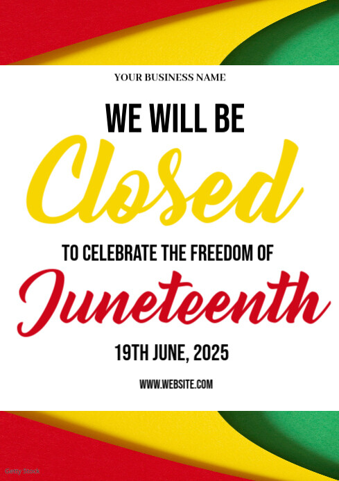 Juneteenth Day Closed A4 template
