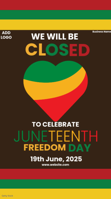 Juneteenth Day Closed  Instagram Story template