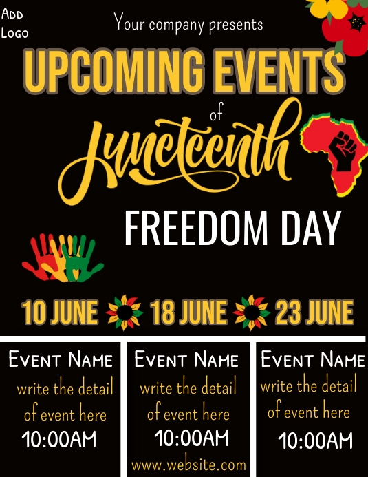 juneteenth day event schedule template (1) Pamflet (VSA Brief)