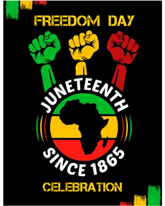 Happy Juneteenth power fist flyer Template | PosterMyWall