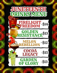 Juneteenth Celebration Menu Template | PosterMyWall