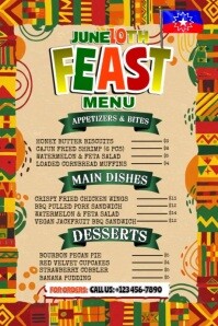 Juneteenth Celebration Menu Template | PosterMyWall