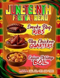 Juneteenth Festival Feast 传单(美国信函) template