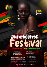 Juneteenth Festival Party Poster A4 template