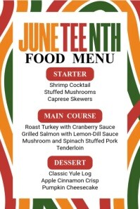 Juneteenth Food Menu Template | PosterMyWall