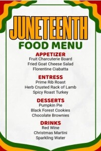 Juneteenth Food Menu Template | PosterMyWall