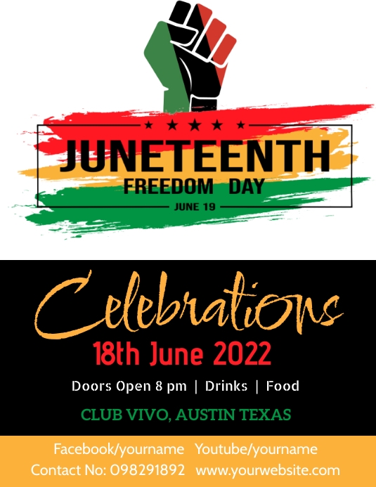 Juneteenth Freedom Day Folheto (US Letter) template