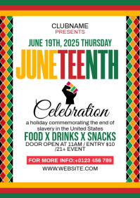 White Juneteenth Celebration A3 Template