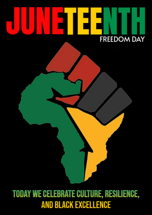Juneteenth Freedom Day Poster – Africa Power Fist Design Honoring Black ...