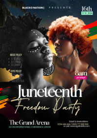 Juneteenth Freedom Party Design Template A4