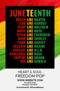 Juneteenth Freedom Pop Cover Template Poster