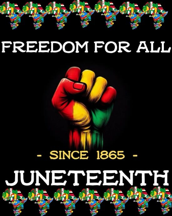 Juneteenth Freedom Poster – Power Fist & African Unity Design Instagram Portrait template