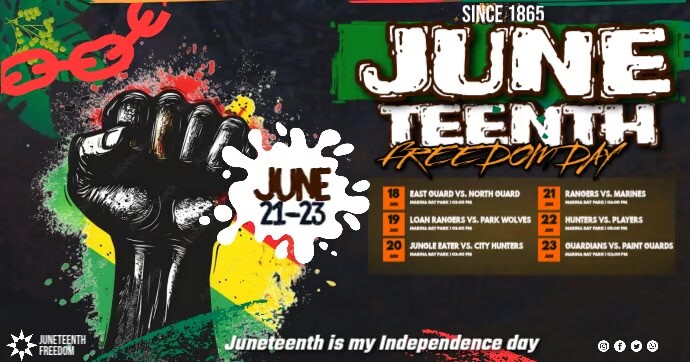 Juneteenth Freedom Schedule ภาพที่แชร์บน Facebook template