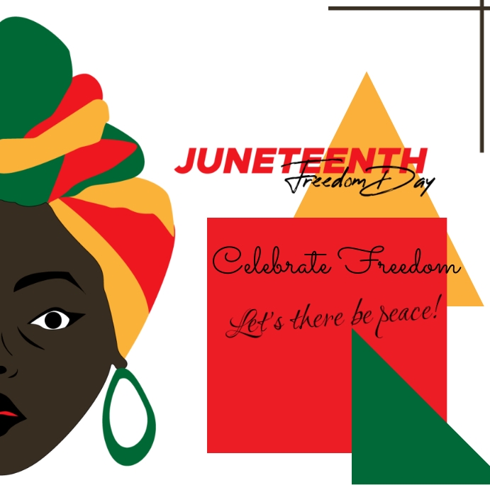 Juneteenth greeting celebration flyer Instagram Post template
