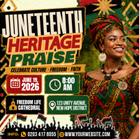 Black Juneteenth Celebration Instagram-opslag Template