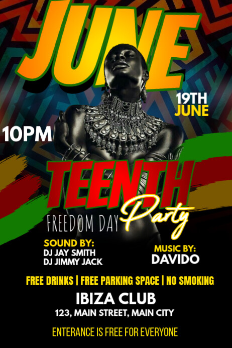 juneteenth party Poster template