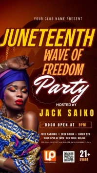 Juneteenth Party Red Affichage numérique (9:16) template