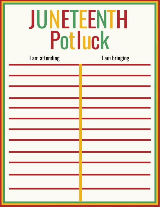 Potluck Sign up Sheet Template PosterMyWall