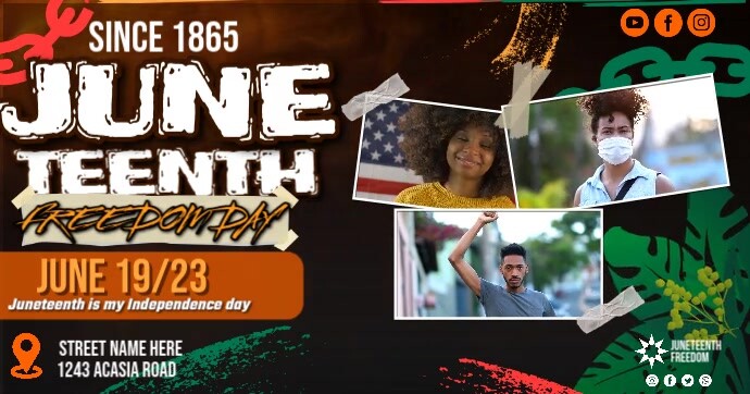 Juneteenth Schedule Banner ภาพที่แชร์บน Facebook template