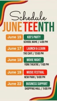 Juneteenth Schedule Template Instagram Reel